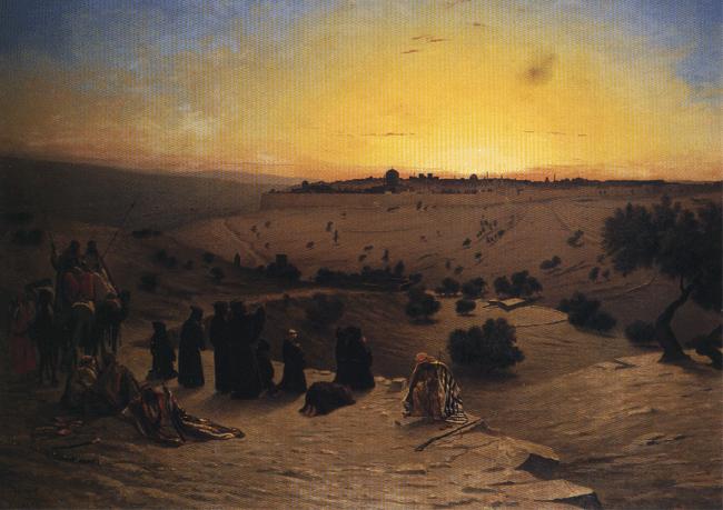 Charles - Theodore Frere Pilgrims Worshipping Outside Jerusalem oil painting picture